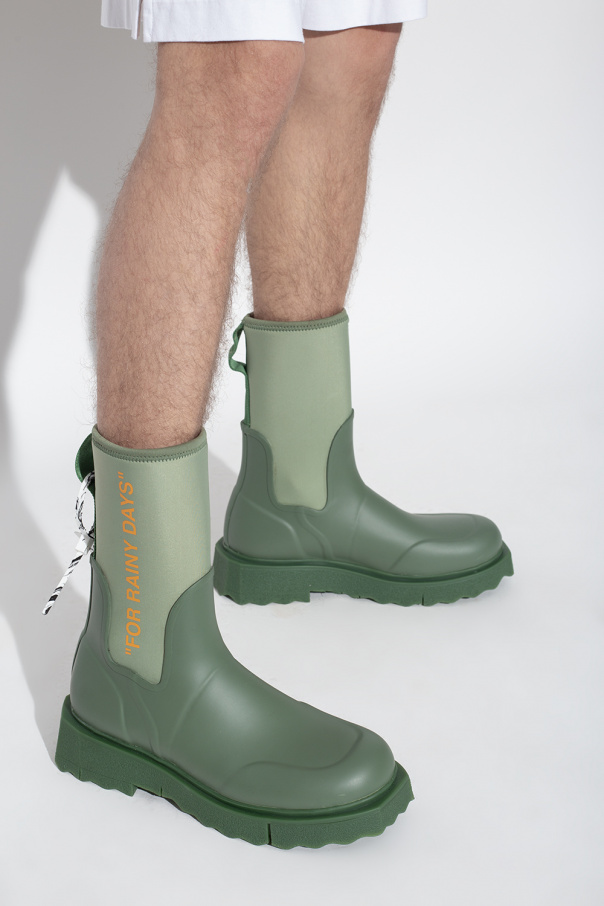 Off white hot sale rain boots